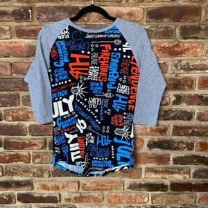 Lularoe Fourth Of July Patriotic Red White & Blue Raglan Top Women's Size XS